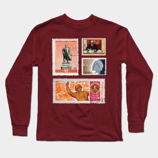 USSR Soviet Union Post Stamps Long Sleeve T-Shirt